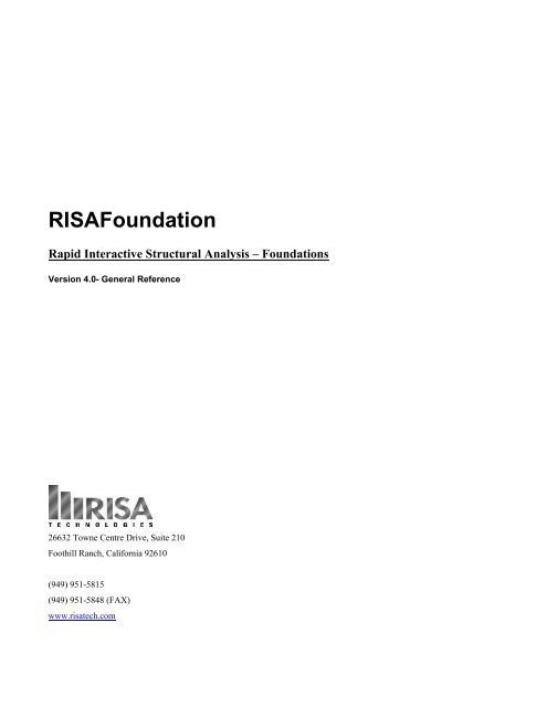 RISAFoundation - RISA Technologies