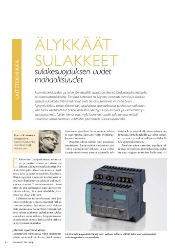 Ã„lykkÃ¤Ã¤t sulakkeet - sulakesuojauksen uudet ... - Siemens