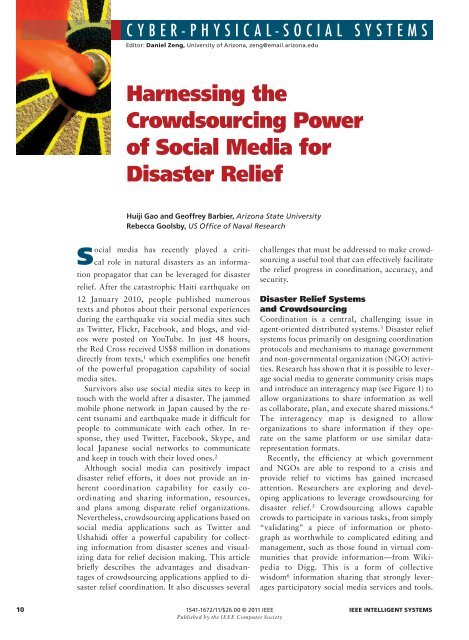 Harnessing the Crowdsourcing Power of Social Media for Disaster ...