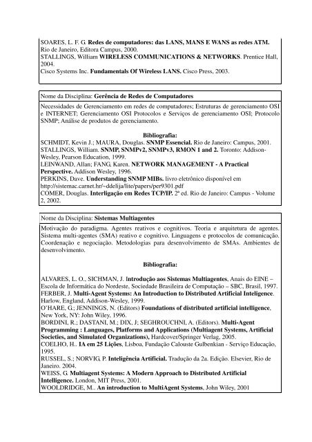 Matriz Curricular Proposta - WWW2 - Udesc