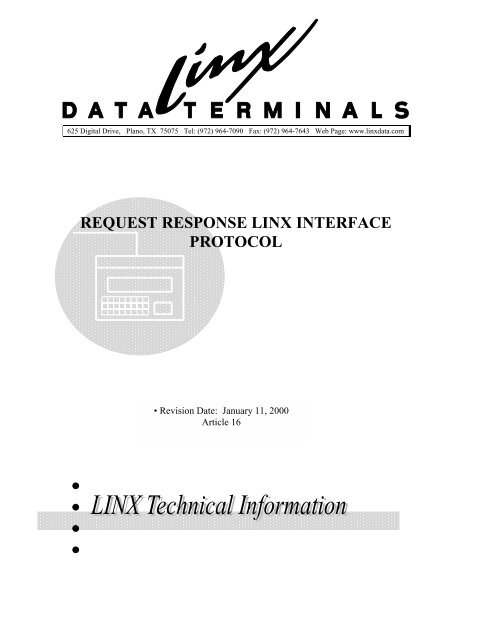 request response linx interface protocol - LINX Data Terminals