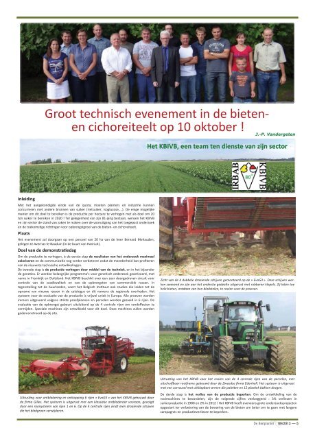 Groot technisch evenement in de bieten- en cichoreiteelt op 10 ...