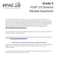 FCAT 2.0 2012 Grade 5 Science Sample Questions