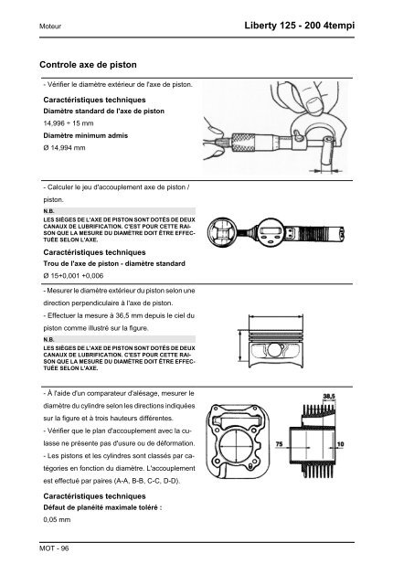 MANUEL POUR STATIONS SERVICE Liberty 125 - 200 4tempi