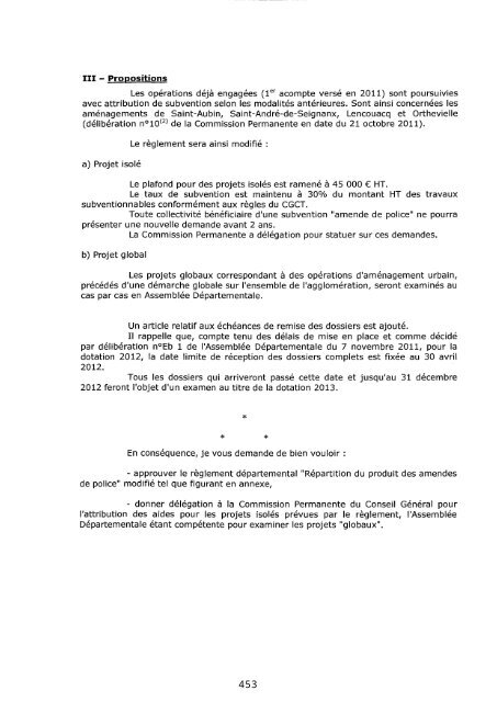 Volume 1, partie 3 - Conseil général des Landes