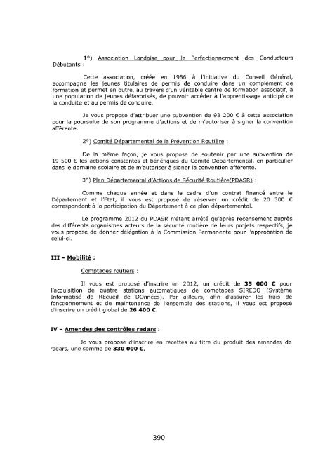 Volume 1, partie 3 - Conseil général des Landes