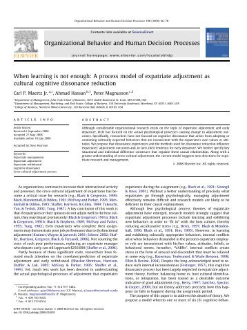 When learning is not enough: A process model of expatriate ...