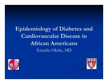 Epidemiology of Diabetes and Cardiovascular Disease in Special ...