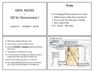 GEOL 452/552 - GIS for Geoscientists I