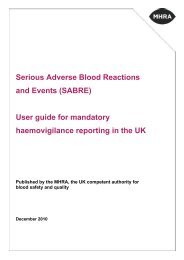 SABRE â A user guide - Serious Hazards of Transfusion