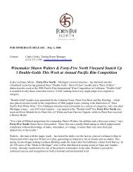 Forty Five North Vineyards Receives 3 Double ... - Michigan Wines