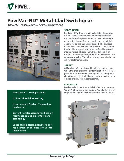 PowlVac-NDÂ® Metal-Clad Switchgear - Powell Industries, Inc.