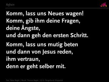 Komm, lass uns Neues wagen esb - Evangelischer Sängerbund eV