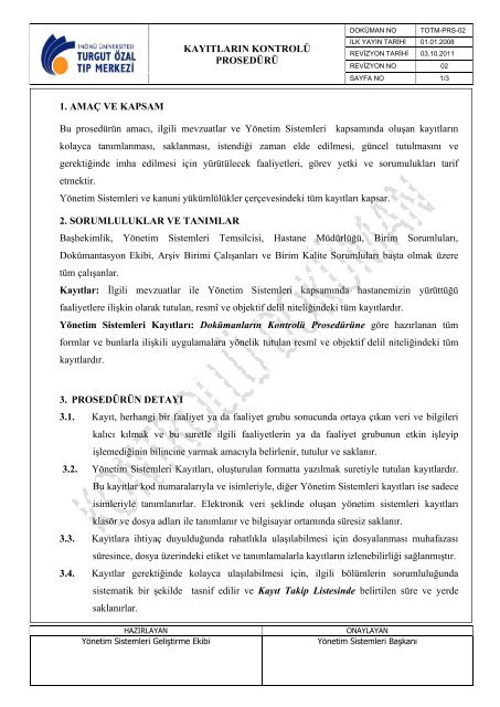 TOTM-PRS-02 KayÄ±tlarÄ±n KontrolÃ¼ ProsedÃ¼rÃ¼.pdf