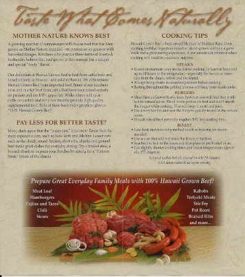 100% Hawaii Grown Beef - Taste of the Hawaiian Range