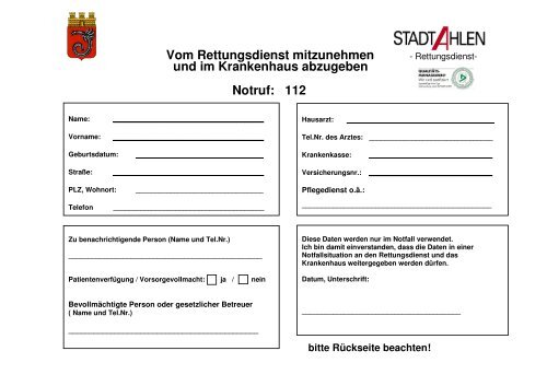 Notfallkarte fÃ¼r den Rettungsdienst - OSIRIS