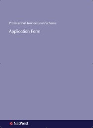 Professional Trainee Loan Application Form - NatWest