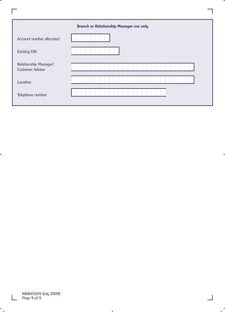 Professional Trainee Loan Application Form - NatWest