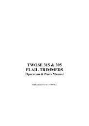 TWOSE 315 & 395 FLAIL TRIMMERS Operation & Parts Manual