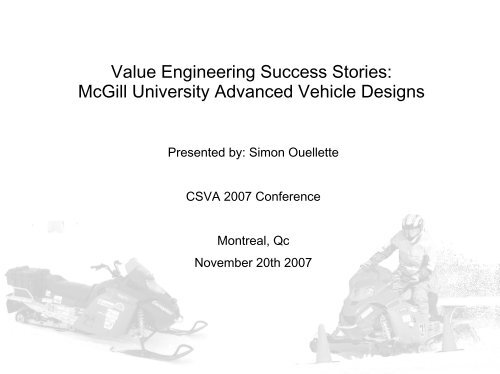 Value Engineering Success Stories