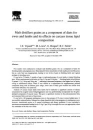 Malt distillers grains as a component of diets for ewes and lambs ...