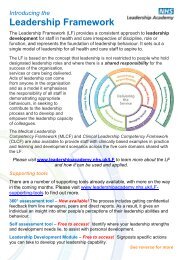 Leadership Framework - NHS Leadership Academy