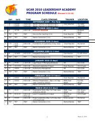 ucar 2003 leadership academy - UCAR Finance & Administration