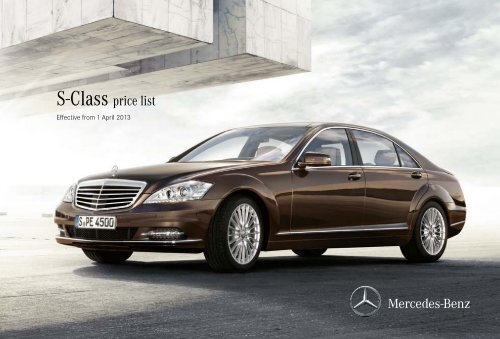 S Class Price List April 13 Pdf Mercedes Benz