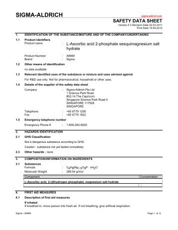 Safety Data Sheet - National University of Singapore