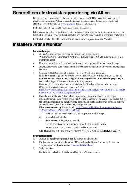 Installere Altinn Monitor