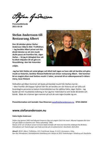 Stefan Andersson till Restaurang Albert www.stefanandersson.nu