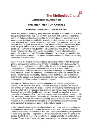 Statement on the Treatment of Animals