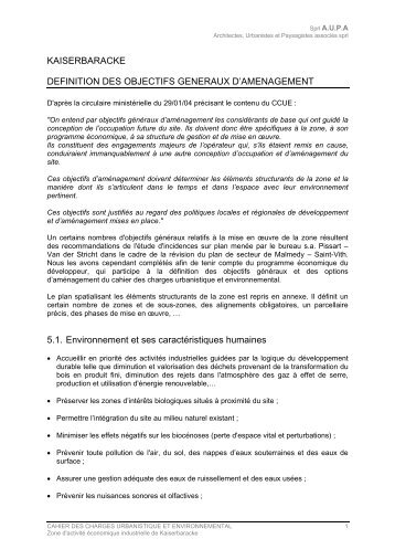 KAISERBARACKE DEFINITION DES OBJECTIFS GENERAUX ... - Spi