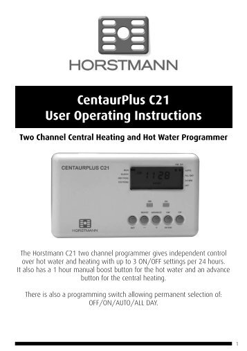 CentaurPlus C21 User Operating Instructions - Horstmann