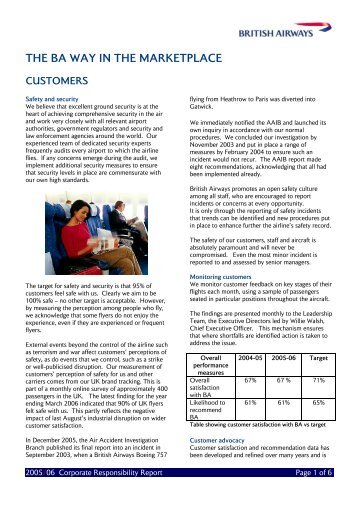 the ba way in the marketplace customers - British Airways