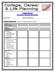 Education Planning Worksheet - College Career Life Planning