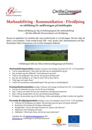 MarknadsfÃ¶ring - Kommunikation - FÃ¶rsÃ¤ljning