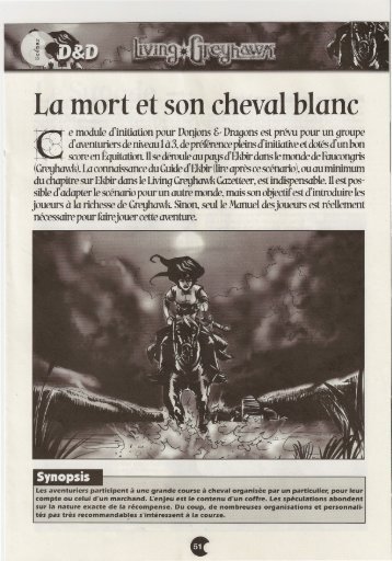 La mort et son cheval blanc - Le Monde de Greyhawk