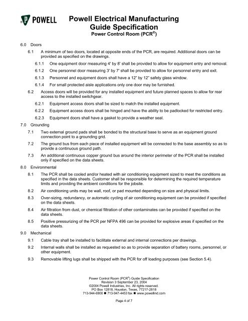 pcr gs rev 3 - Powell Industries, Inc.