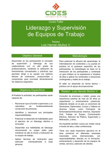 habilidades de supervisión y liderazgo - CIDES Corpotraining