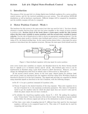 Lab #4: Digital State-Feedback Control 1 Introduction 2 Motor ...