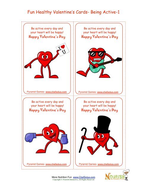 Fun Healthy Valentine's Cards- Being Active-1 - Nourish Interactive