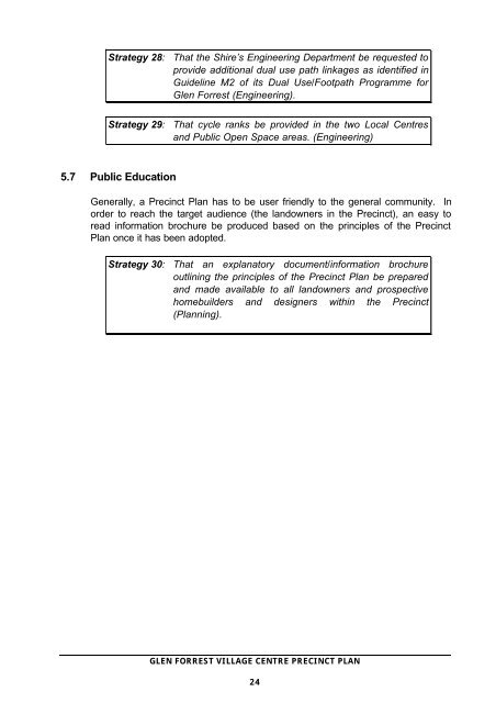 Glen Forrest Precinct Plan - Shire of Mundaring