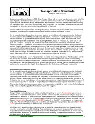 Transportation Standards - LowesLink