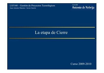 La etapa de Cierre