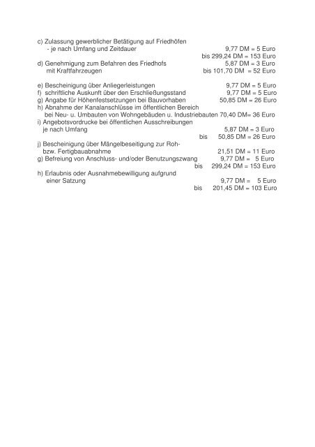 Verwaltungskostensatzung der Stadt Schleusingen