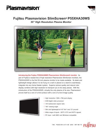 Fujitsu Plasmavision SlimScreenÃ‚Â® P55XHA30WS - Home Theater ...