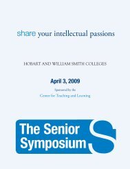share your intellectual passions - Hobart and William Smith Colleges