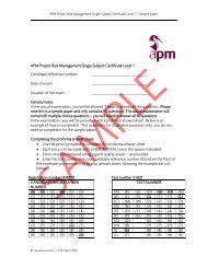 APM Project Risk Management Single Subject Certificate Level 1 ...