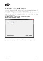 Konfiguration von Mozilla Thunderbird - HIZ UdS/HTW